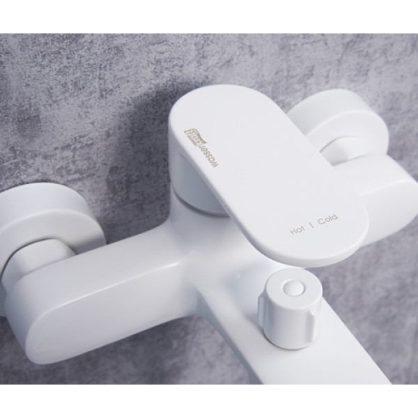 Смеситель для ванны и душа WasserKRAFT Mindel белый матовый (8501)