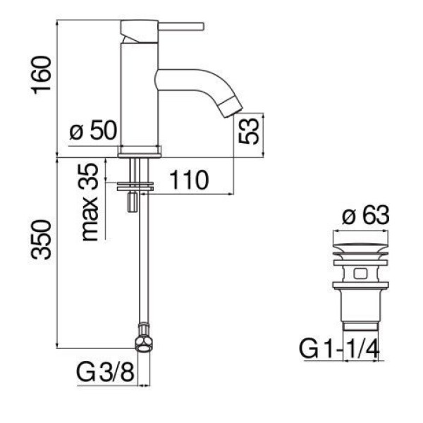 Смеситель для раковины Nobili Live белый (LV00118/2WM)