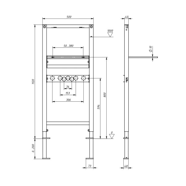 Инсталляция для подвесной раковины Aquatek (INSR-0000001)