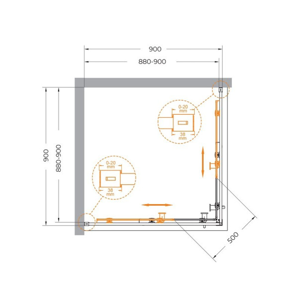 Душевой уголок Cezares Relax 304 90x90x200 стекло прозрачное, профиль хром (RELAX-304-A-2-90-C-CR) Душевой уголок Cezares Relax 304 90x90x200 стекло прозрачное, профиль хром (RELAX-304-A-2-90-C-CR)