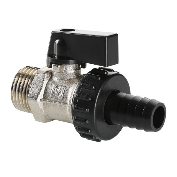 Кран 1/2" Н шаровый сливной со штуцером Valtec (чёрная ручка) VT.430.N.04 Кран 1/2" Н шаровый сливной со штуцером Valtec (чёрная ручка) VT.430.N.04