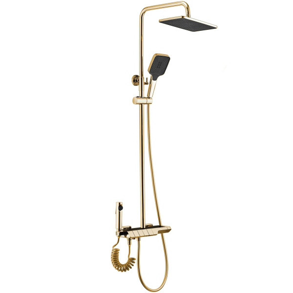Душевая система термостатическая на четыре режима Rea Rob Gold (REA-P6625)