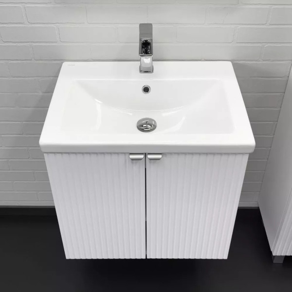 Тумба подвесная с раковиной Comforty Лима 600x450x560 белый матовый (00-00019238)