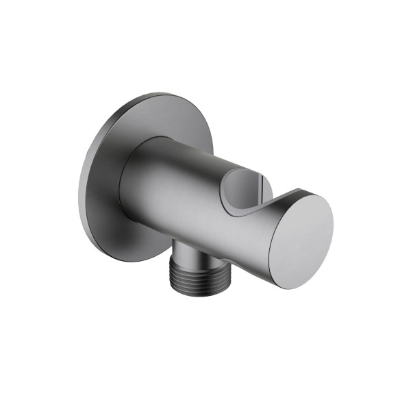 Шланговое подсоединение Aquatek с держателем, шлифованное черный хром (AQ2464BGM)