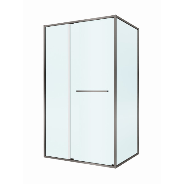 Душевой уголок Cezares Lux 110x80x195 стекло прозрачное, профиль оружейная сталь (LUX-AH-FS-11-110/80-C-GM)