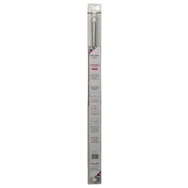 Карниз для ванны Melodia 110-200см SS хром д.22/25мм ELITE (Mcr-00010BL)