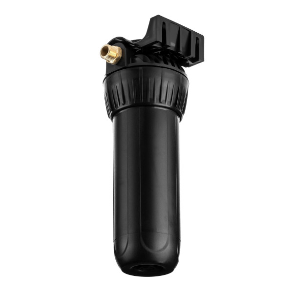 Фильтр колбовый Гейзер 1/2" 10SL  с латунными ниппелями (черный, для горячей воды) (50541)