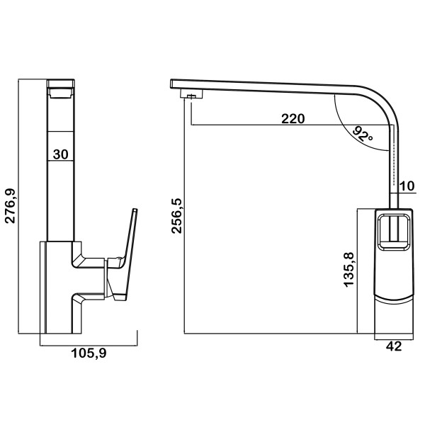 Смеситель для кухни Swedbe Kronos хром (2041) Смеситель для кухни Swedbe Kronos хром (2041)