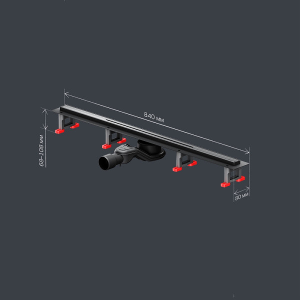 Душевой лоток AM.PM MasterFlow линейный универс затвор Slim line 80 см черн мат (W01SC-S11-080-05BM)