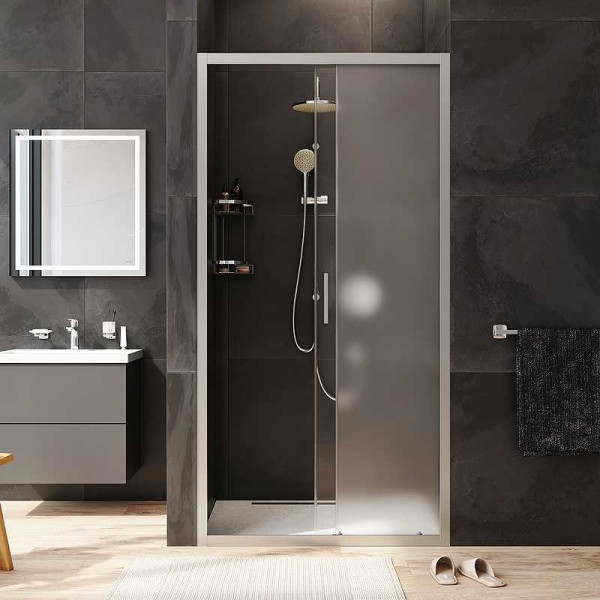 Дверь душевая AM.PM Gem 100x195 стекло прозрачное, матовое, профиль хром матовый (W90G-100-1-195MM)