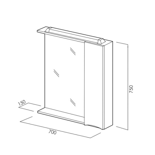 Зеркало с подсветкой BelBagno Marino L 70x750 с полкой, c ящиком (MARINO-SPC-700/750-1A-BL-P-L) Зеркало с подсветкой BelBagno Marino L 70x750 с полкой, c ящиком (MARINO-SPC-700/750-1A-BL-P-L)