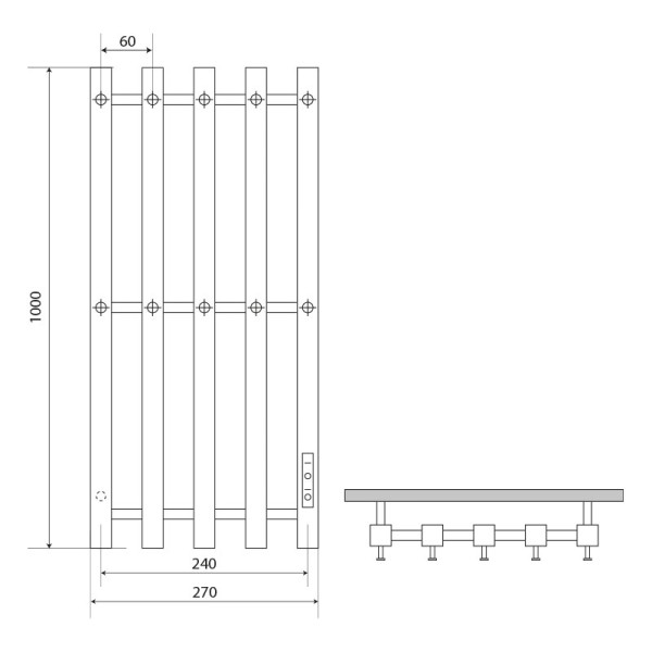Полотенцесушитель электрический Melodia Etude Electro 1000х270 П5 10 крючков хром (MTREEE10027) Полотенцесушитель электрический Melodia Etude Electro 1000х270 П5 10 крючков хром (MTREEE10027)