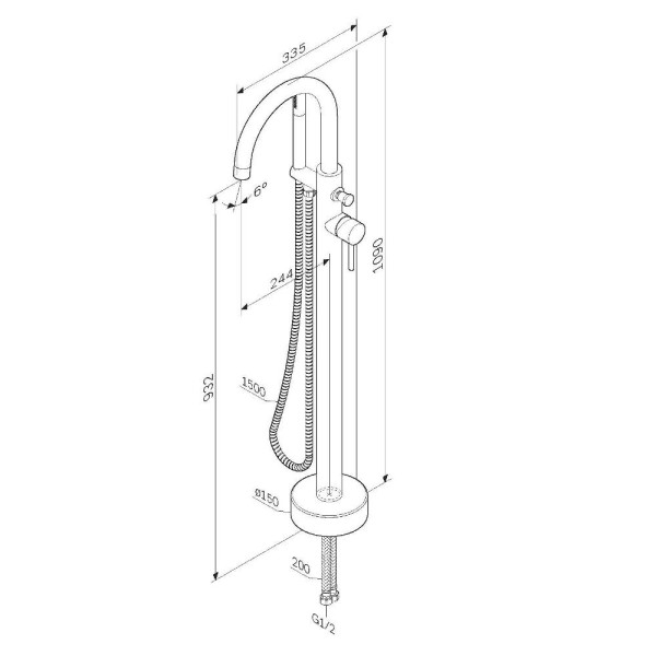 Смеситель для ванны и душа AM.PM Sense хром (F7514100)