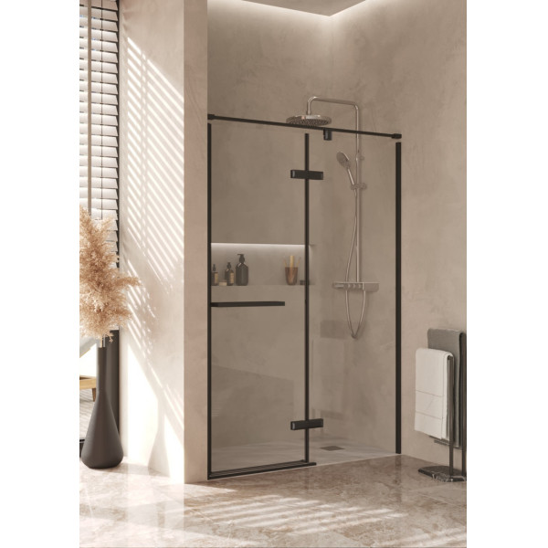 Душевая дверь Roca Akropolis 140x200  R стекло прозрачное, профиль черный матовый (Z.RU93.0.780.0)
