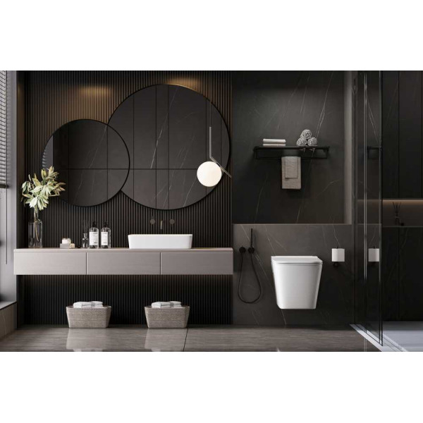 Унитаз подвесной Abber Rechteck с импульсным смывом, белый (AC1202P) Унитаз подвесной Abber Rechteck с импульсным смывом, белый (AC1202P)