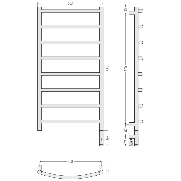 Полотенцесушитель электрический Сунержа Галант 3.1 1000x500 провод справа матовый чёрный (31-6001-1050) Полотенцесушитель электрический Сунержа Галант 3.1 1000x500 провод справа матовый чёрный (31-6001-1050)