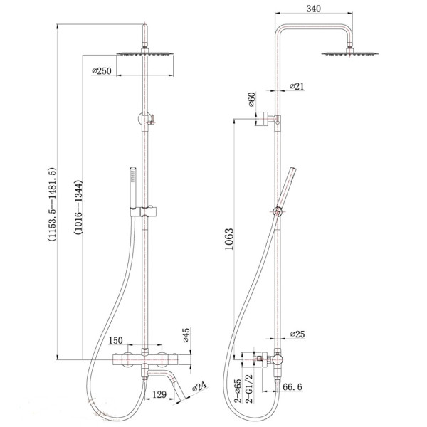 Душевая система BelBagno Etna с термостатическим смесителем и изливом сатин (ETN-VSCM-T-IN)