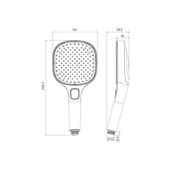 Душевая лейка Milardo Ideal Spa черная (ILS3FB0M18)