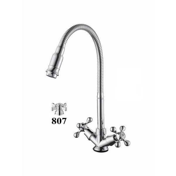 Смеситель для кухни Dlin с гибким изливом хром (D151807-Q)