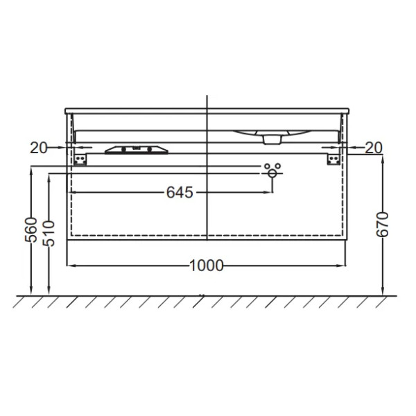 Тумба подвесная Jacob Delafon Vox 100 аквамарин матовый (EB2075-R1-M43)