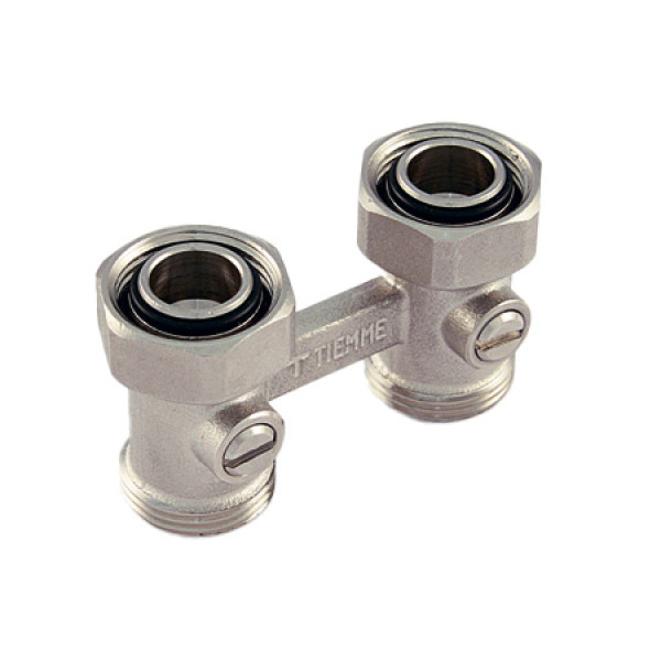 Фитинг двойной со встроенным шаровым краном "Tiemme" (3390001) Фитинг двойной со встроенным шаровым краном "Tiemme" (3390001)