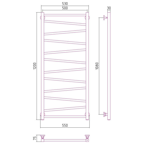 Полотенцесушитель водяной Сунержа Сирокко 1200х500 золотой (03-0253-1250) Полотенцесушитель водяной Сунержа Сирокко 1200х500 золотой (03-0253-1250)