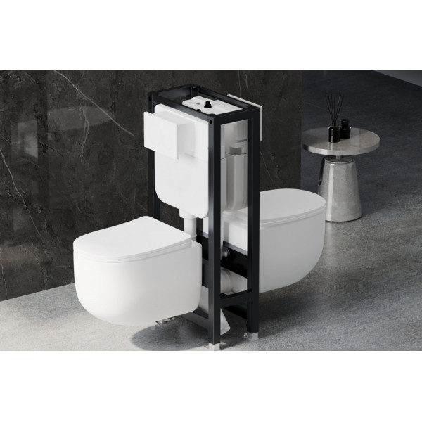 Инсталляция двойная самонесущая Abber для двух подвесных унитазов (AC0106)