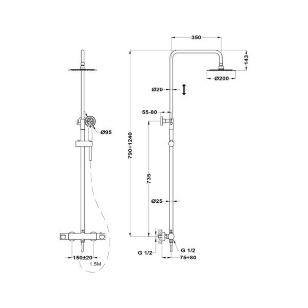 Душевая система Mofem Zenit c термостатом (170-1901-00) Душевая система Mofem Zenit c термостатом (170-1901-00)