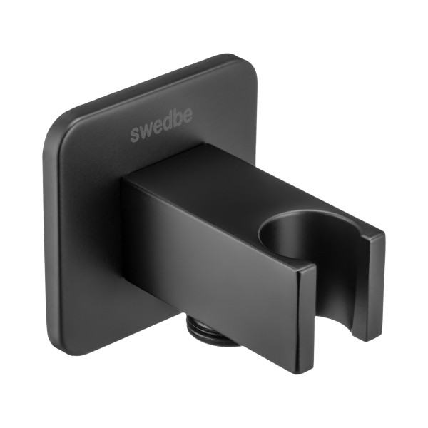 Подсоединение шланговое Swedbe Platta с держателем для лейки черный (5504B)