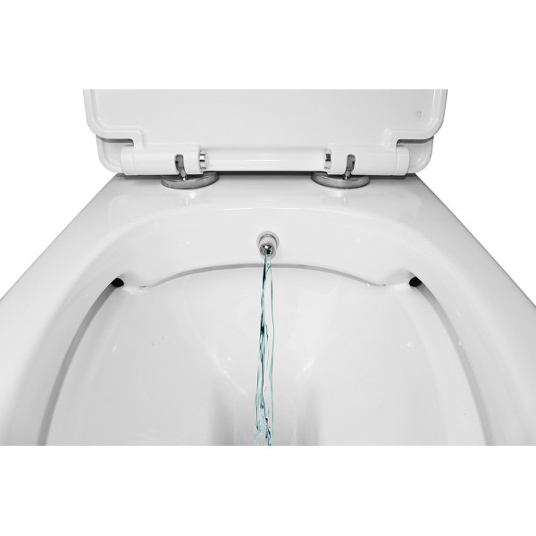 Унитаз напольный Sente безободковый моноблок с сиденьем микролифт с функцией биде 650x380x770 (AZ-8614B)