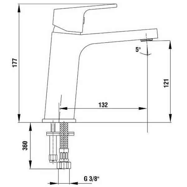 Смеситель для раковины E.C.A. Tiera хром (104808989EX) Смеситель для раковины E.C.A. Tiera хром (104808989EX)