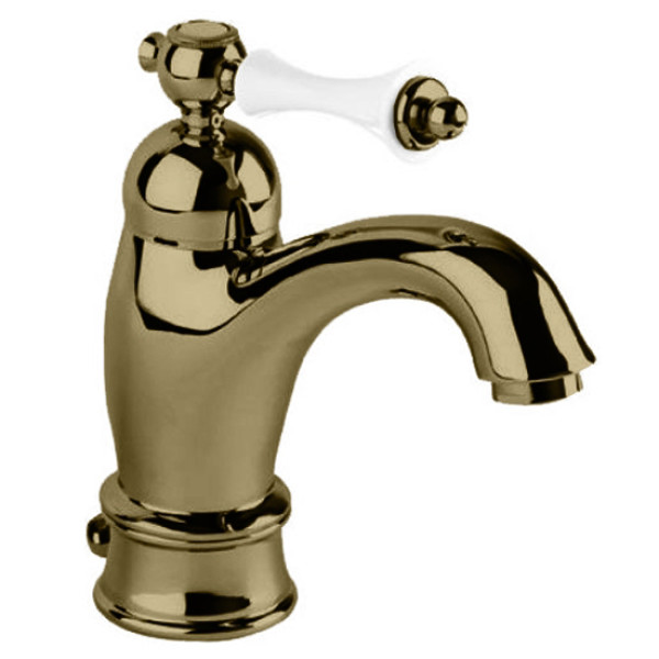 Смеситель для раковины Cezares Margot бронзовый, ручка рычаг - белая (MARGOT-LSM1-A-02-Bi) Смеситель для раковины Cezares Margot бронзовый, ручка рычаг - белая (MARGOT-LSM1-A-02-Bi)
