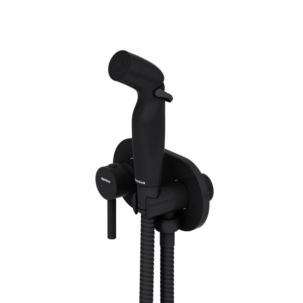 Смеситель для душа Damixa Option монтируемый в стену, с гиг. душем, чёрный (212000300) Смеситель для душа Damixa Option монтируемый в стену, с гиг. душем, чёрный (212000300)