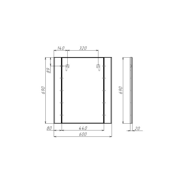 Зеркало Optima 60 Домино (DO1902Z)