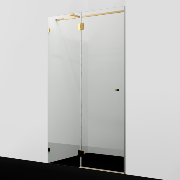 Душевая дверь WasserKRAFT Ems 121x200 стекло прозрачное, профиль золото глянцевое (76H05)