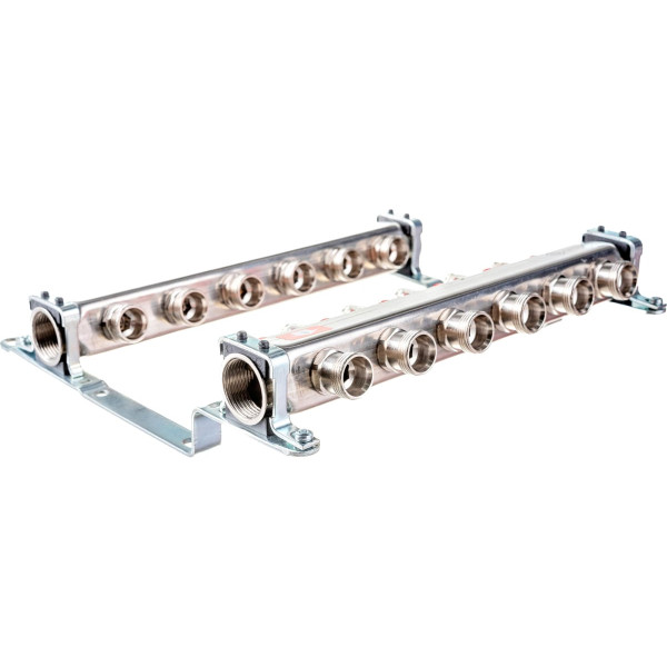 Коллекторная группа 6 отводов 1"x3/4"(18)EK с расходомерами Stout (нерж.сталь) (SMS-0917-000006)