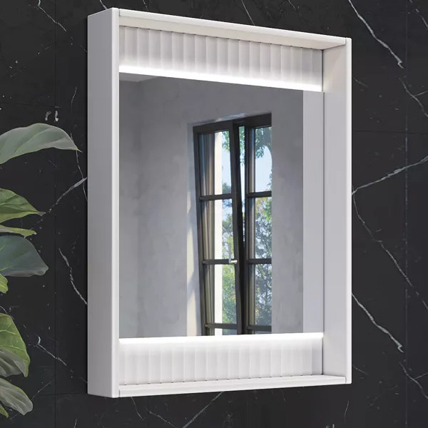 Зеркало Comforty Марсель 600x120x800 с подсветкой белый матовый (00-00001278)