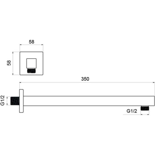 Держатель верхнего душа Aquatek 350 мм черный матовый (AQ2175MB)