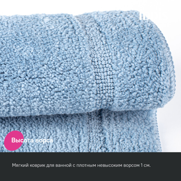 Набор ковриков для ванной комнаты 65х45 + 45х45 микрофибра голубой Iddis (PSET04Mi13) Набор ковриков для ванной комнаты 65х45 + 45х45 микрофибра голубой Iddis (PSET04Mi13)