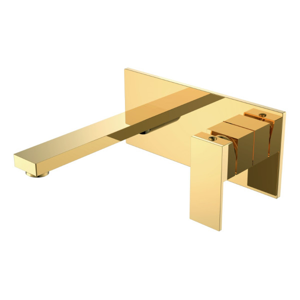 Смеситель для раковины Boheme Qubic золотой (475-G)