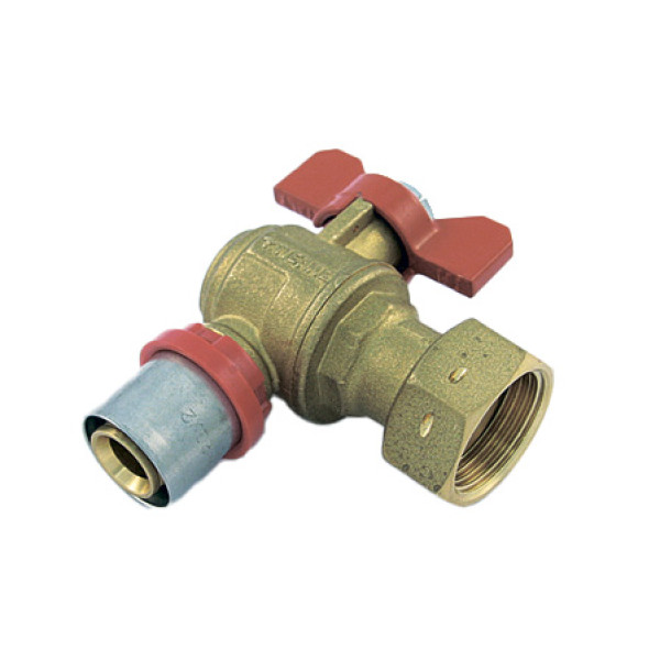 Кран шаровый угловой с накидной гайкой Tiemme 20x3/4"В пресс (латунь) (1680019) Кран шаровый угловой с накидной гайкой Tiemme 20x3/4"В пресс (латунь) (1680019)