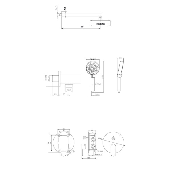 Смеситель для душа BelBagno Ancona (ANCONA-DSET-CRM)