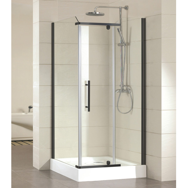 Душевое ограждение Azario Edmontion 90х90х200 стекло прозрачное профиль черный (AZ-NNC1231 90 BLACK)