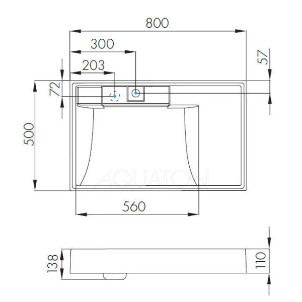 Раковина над стиральной машиной 80x50x11 белая (1A72113KRW010)