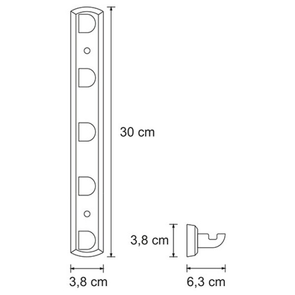 Крючок 5 крючков WasserKraf Kammel хром (K-8375)