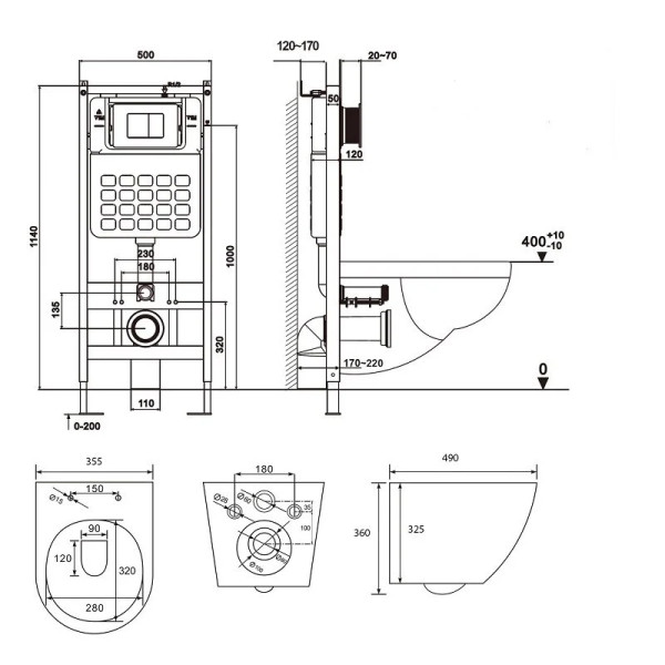 Комплект инсталляция с унитазом и биде Abber с клавишей черная матовый (AC1100MB-AC0105-AC0120MB-AC1150MB-AC0101P) Комплект инсталляция с унитазом и биде Abber с клавишей черная матовый (AC1100MB-AC0105-AC0120MB-AC1150MB-AC0101P)