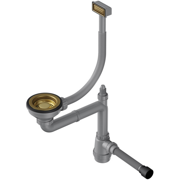 Сифон для одночашевых моек Omoikiri с прямоугольным переливом и декоративной решеткой WK-1-AB латунь (4956475)