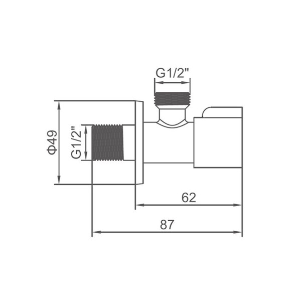 Кран угловой Accoona 1/2"x1/2" НН шаровый для бытовой техники синий (A473C-4)