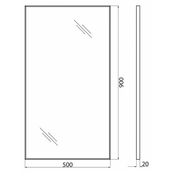 Зеркало BelBagno SPC-AL 50x90 (SPC-AL-500-900)