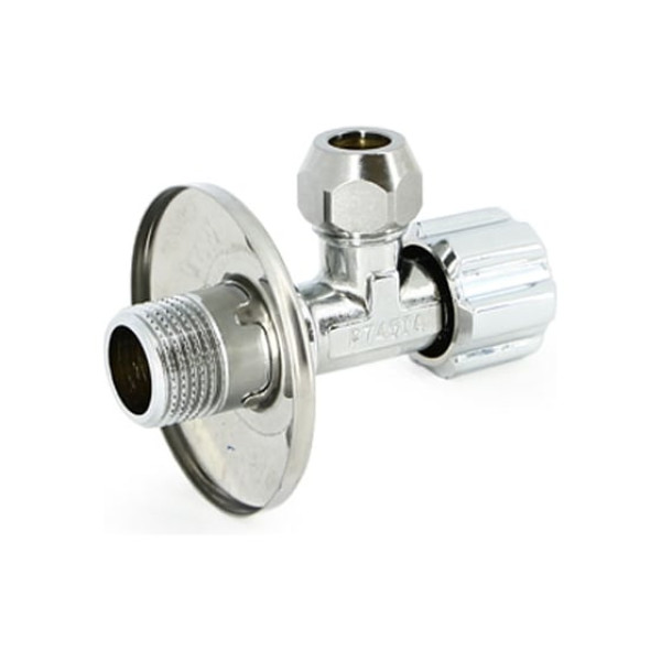 Кран угловой 1/2"х1/2" НН вентильный Uni-Fitt (рукоятка металл) 185M2001